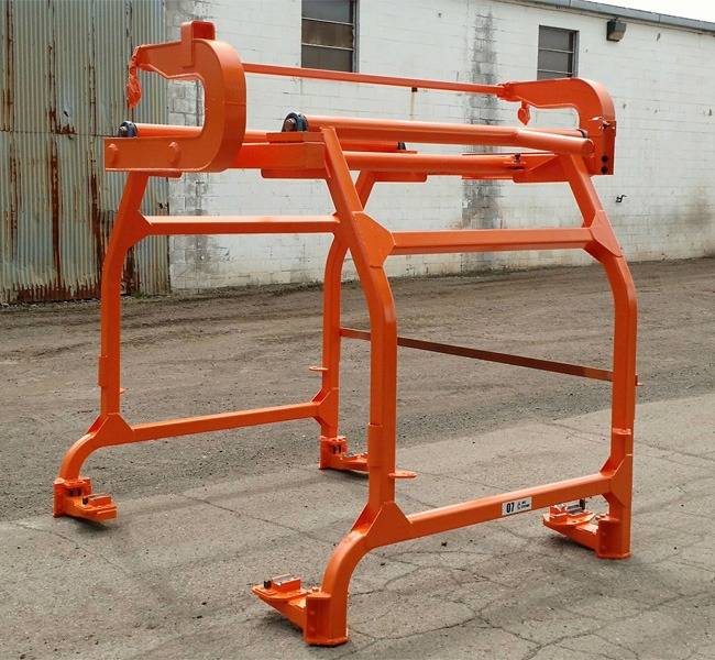 Orange painted fabricated carrier frame
